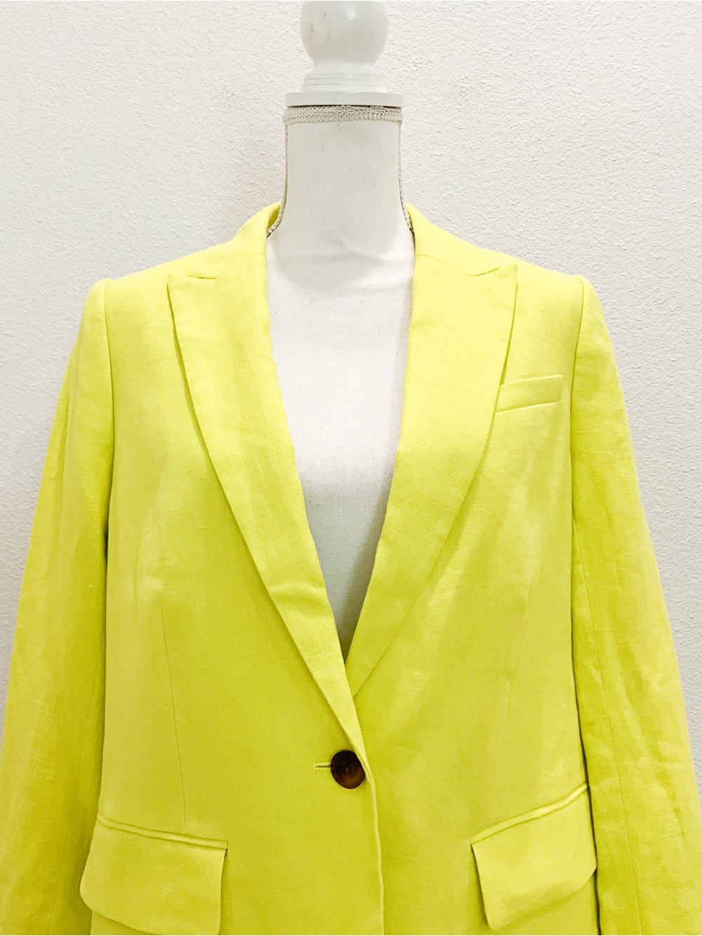 BODEN Women's Neon Yellow Linen Blazer Size 8 - Picture 5 of 10